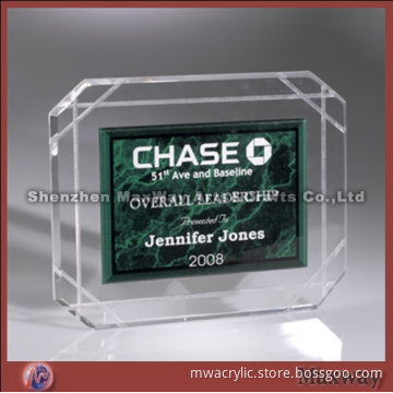 Equisite Polished Clear Acrylic/Lucite Trophy/Paperweight/Gift with Your Logo